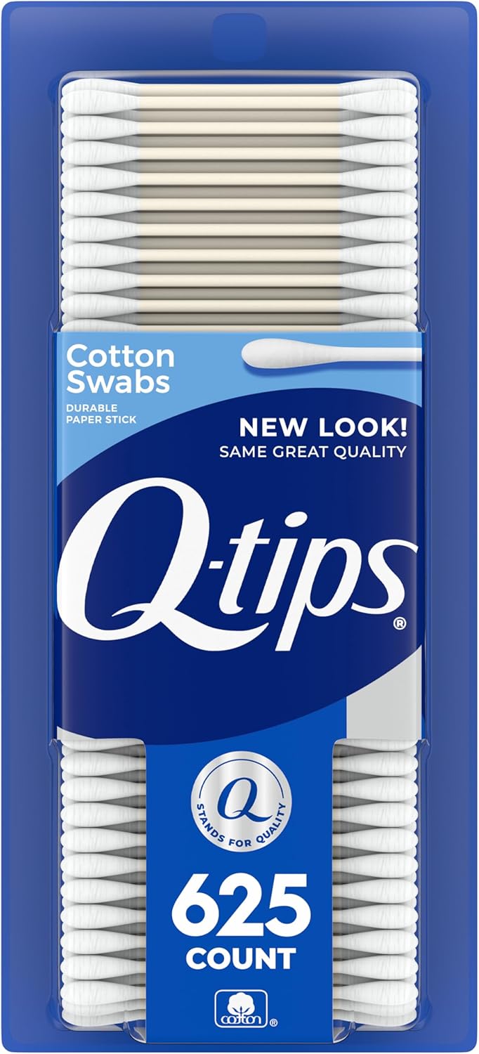 Q Tips Cotton Swabs For Hygiene And Beauty Care Original Cotton Swab Made With 100% Cotton 625 Count, WHITE